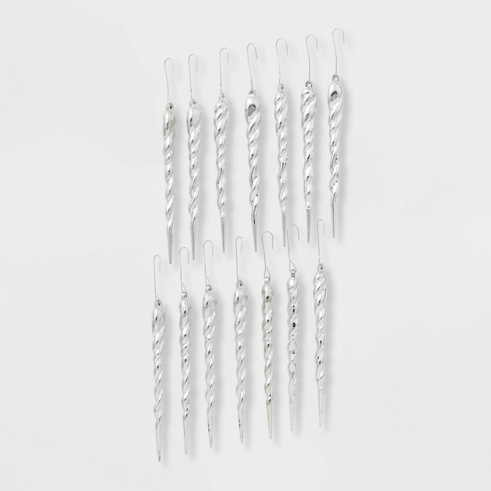 Wondershop Icicle Christmas Ornaments Silver 56ct Tree Decor‎ Set 4 Packs NEW